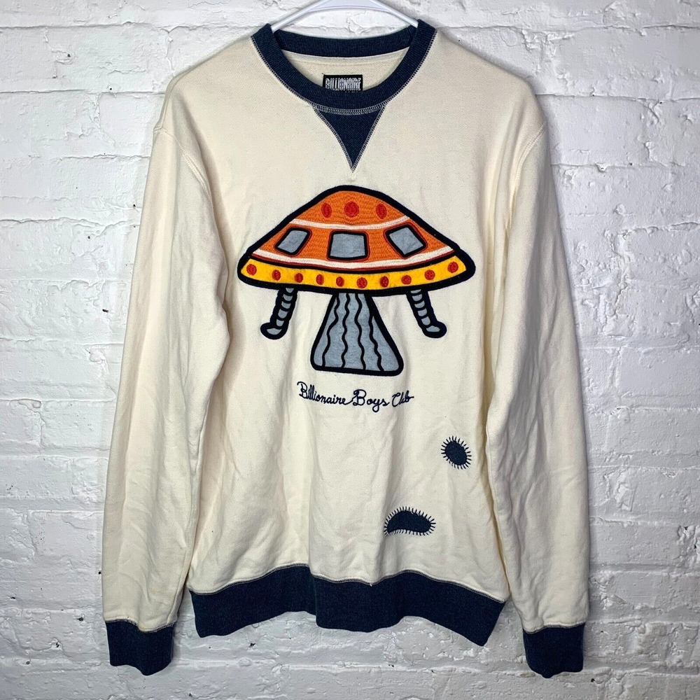 Billionaire Boys Club Mens Small Space Ship Alien Encounter Sweatshirt‎